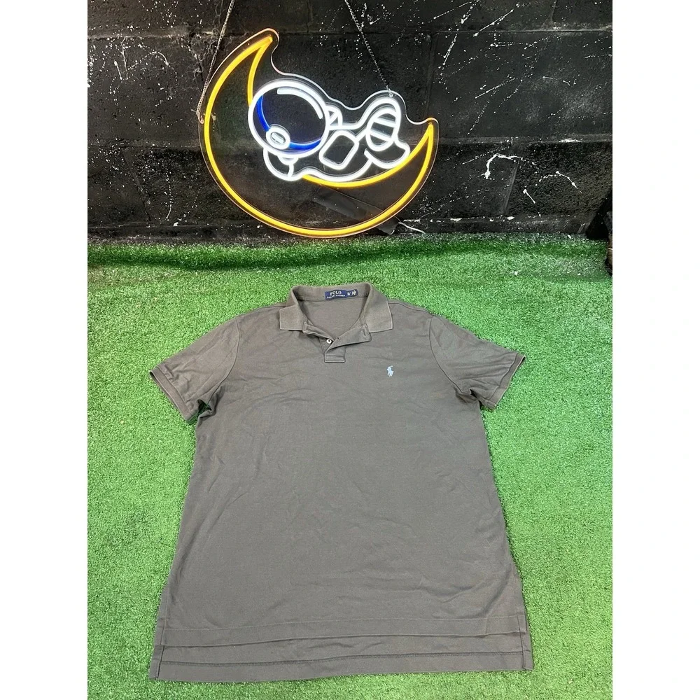 Polo Ralph Lauren Shirt Mens Size XL Dark Gray Short Sleeve Rugby Preppy